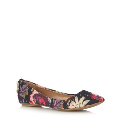 Pink 'Chaella' floral slip on shoes